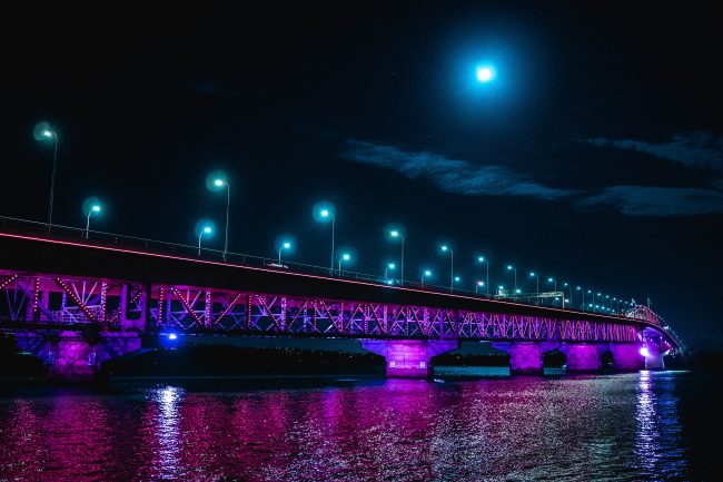 Auckland City Harbour Bridge Vector Lights