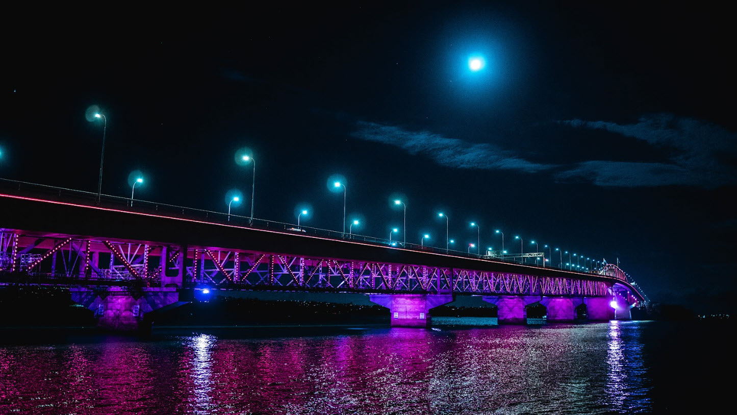 Auckland Harbour Bridge Vector Lights