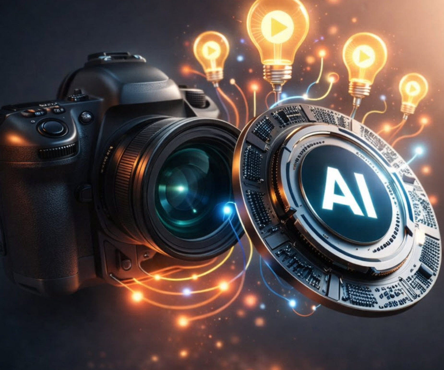 AI-powered reel idea generator for Auckland businesses — camera and light bulb concept representing creative video ideas